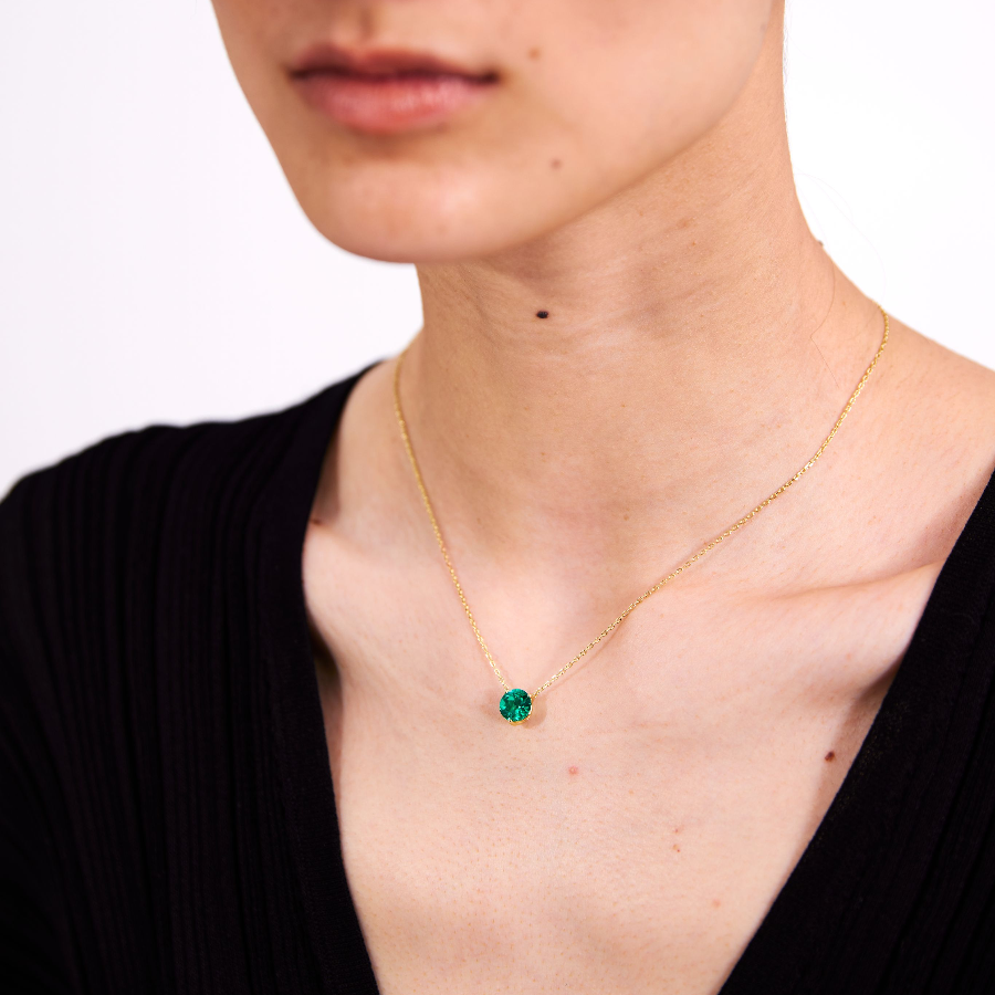 Floating Glint Sapphire Necklace - Chain Version