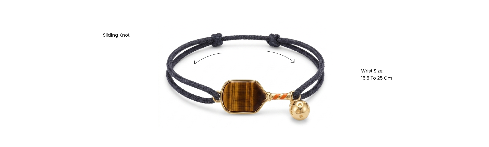 A black aramid fiber string bracelets with sliding knots