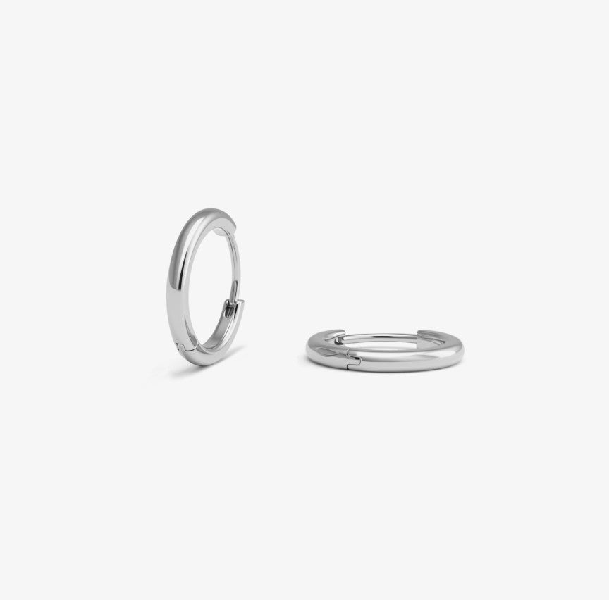 Pair of silver hoop earrings