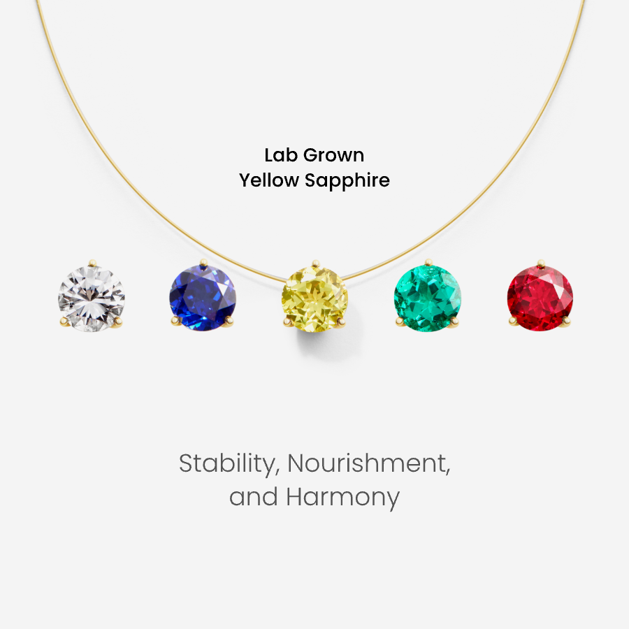 Floating Glint Sapphire Necklace - Wire Version