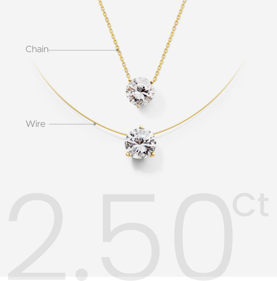 Floating Glint Sapphire Necklace - Chain Version