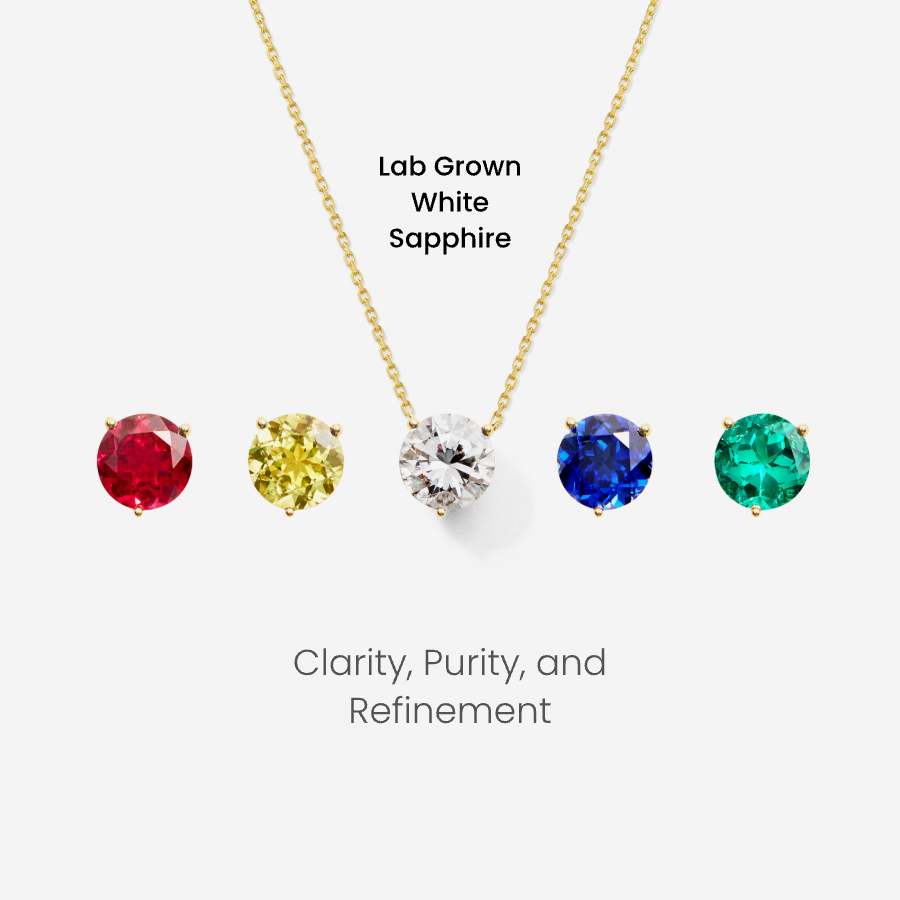 Floating Glint Sapphire Necklace - Chain Version