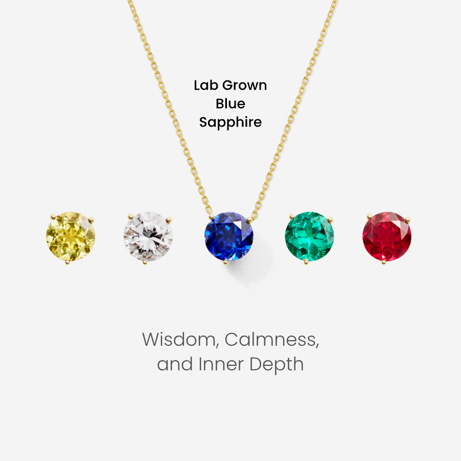Floating Glint Sapphire Necklace - Chain Version