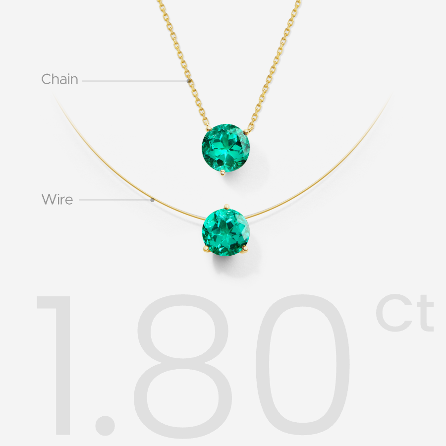Floating Glint Sapphire Necklace - Chain Version