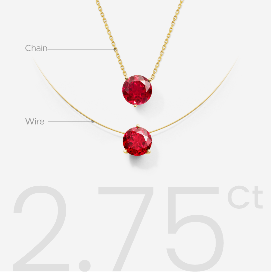 Floating Glint Sapphire Necklace - Chain Version