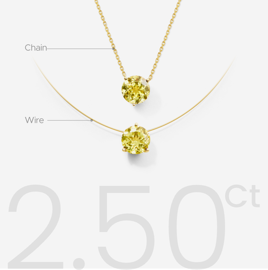 Floating Glint Sapphire Necklace - Chain Version