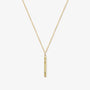 Gold bar necklace with yellow sapphires