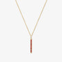 Gold bar necklace with lab grown ruby