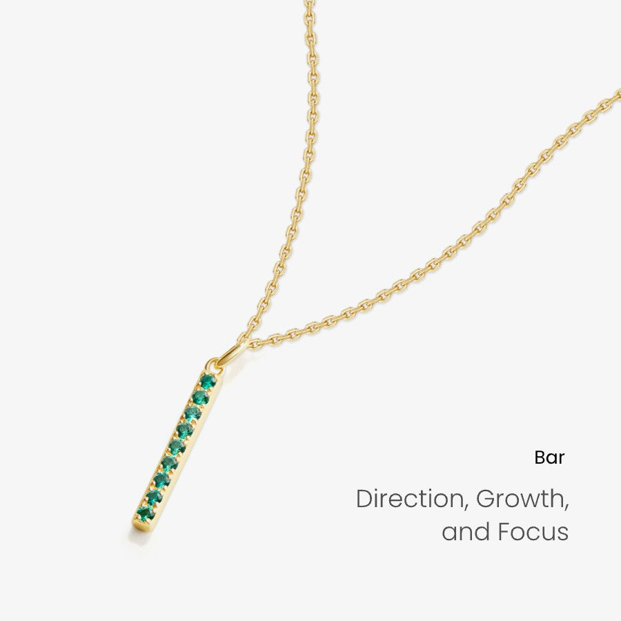 Geometric Glint Sapphire Necklace