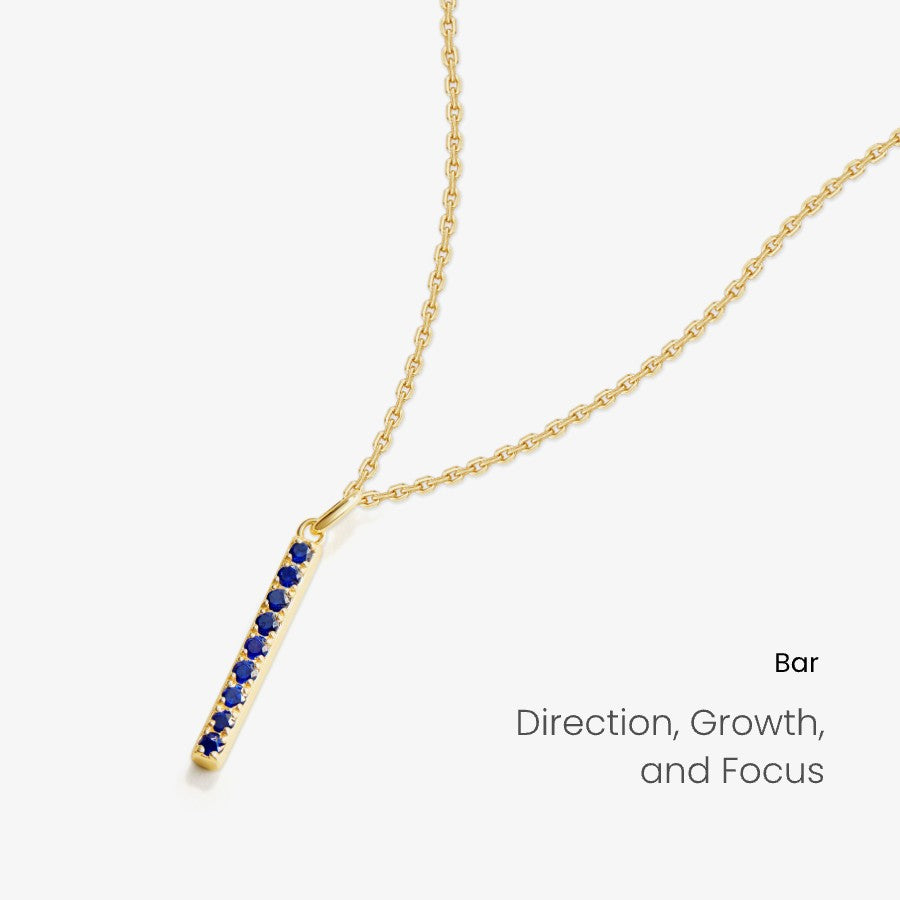 Geometric Glint Sapphire Necklace