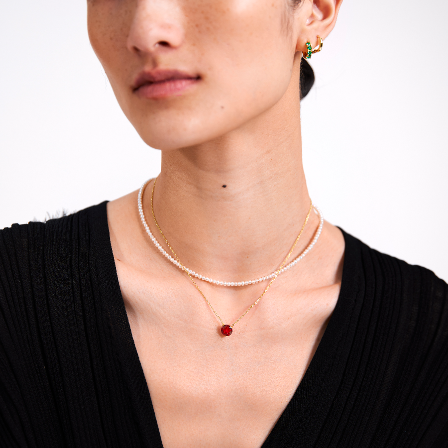 Floating Glint Sapphire Necklace - Chain Version