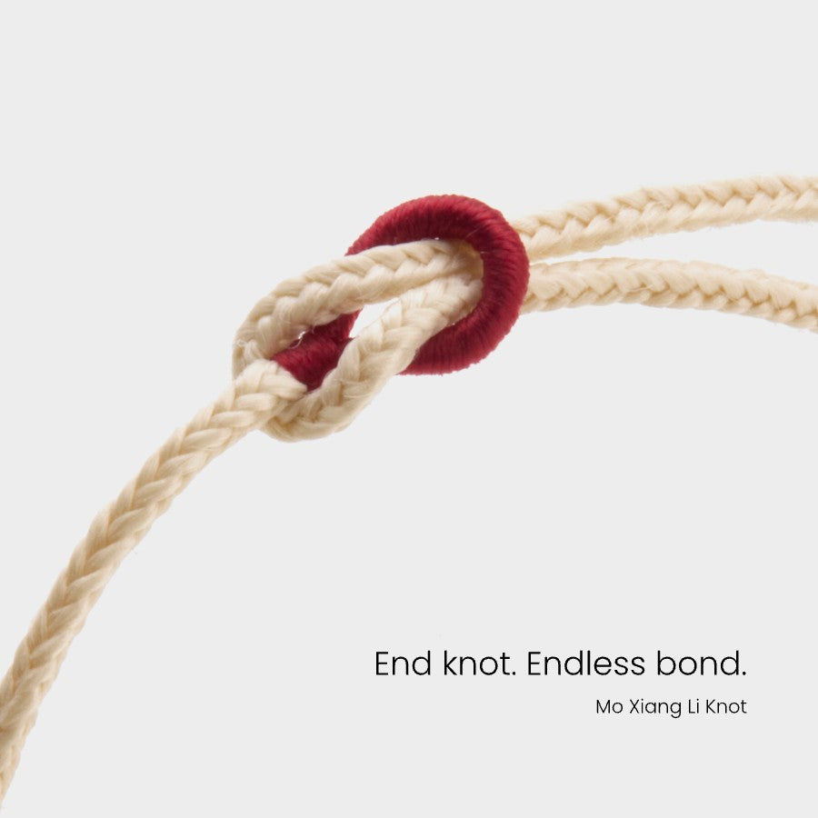 White String Bracelet | Chinese Knot Minimal Bracelet (210mm)