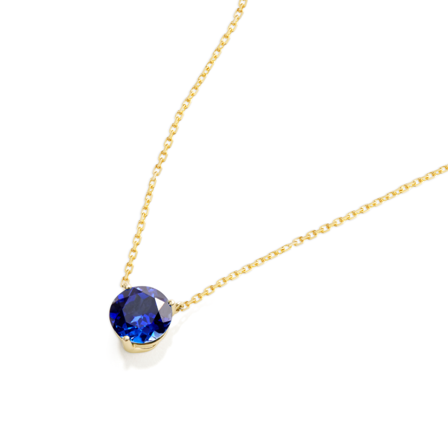 Floating Glint Sapphire Necklace - Chain Version