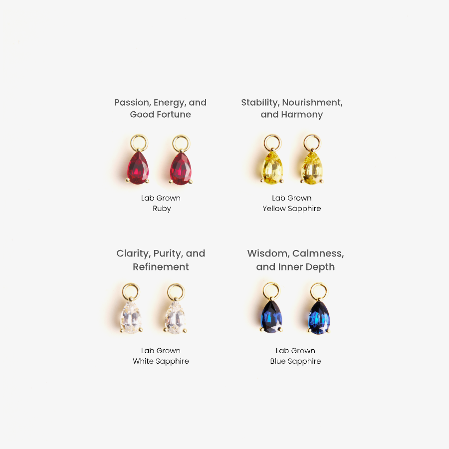 Lab Grown Sapphire Earring Charm