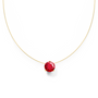 nylon wire necklace with lab grown ruby