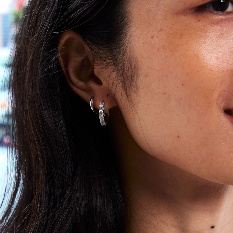 Glint Loop Sapphire Hoops