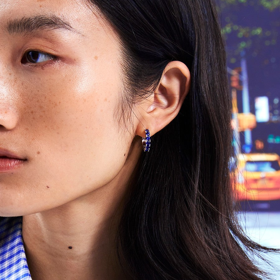 Glint Loop Sapphire Hoops