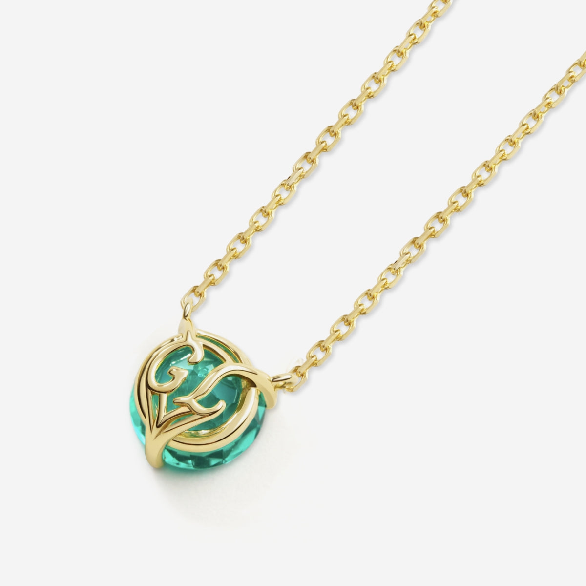 Floating Glint Sapphire Necklace - Chain Version