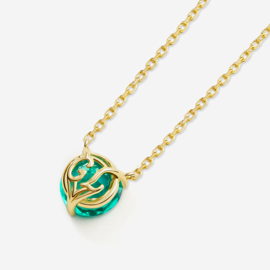 Floating Glint Sapphire Necklace - Chain Version