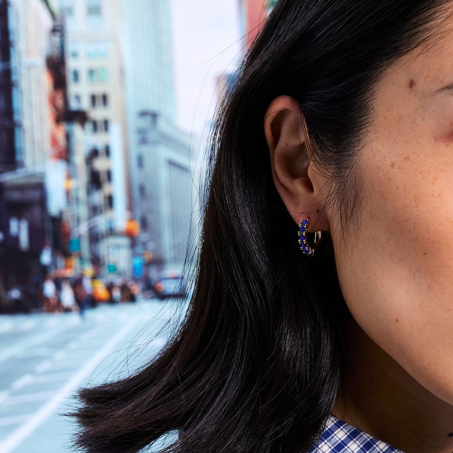 Glint Loop Sapphire Hoops
