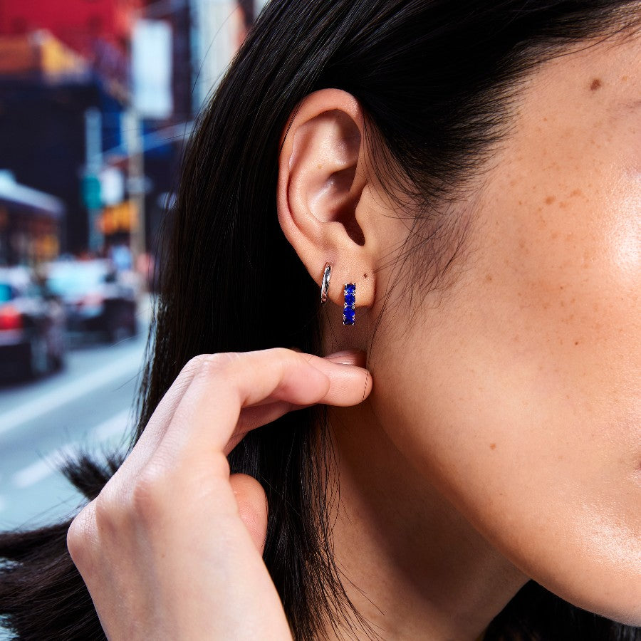 Glint Loop Sapphire Hoops