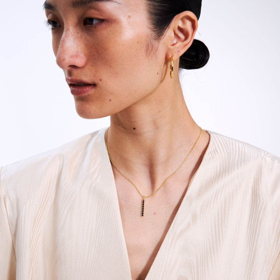 Geometric Glint Sapphire Necklace