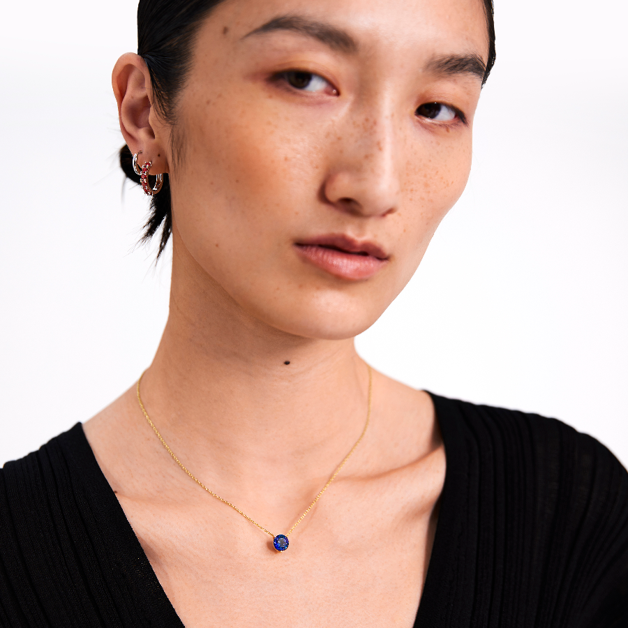 Floating Glint Sapphire Necklace - Chain Version